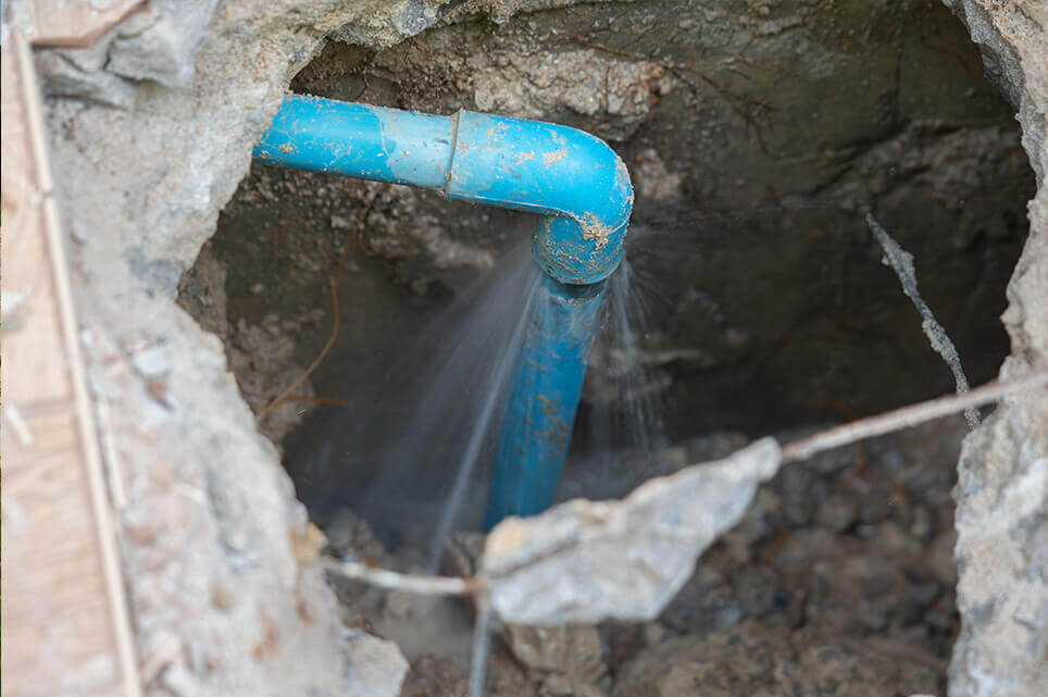 Leaking underground pipe of Toronto swimming pool