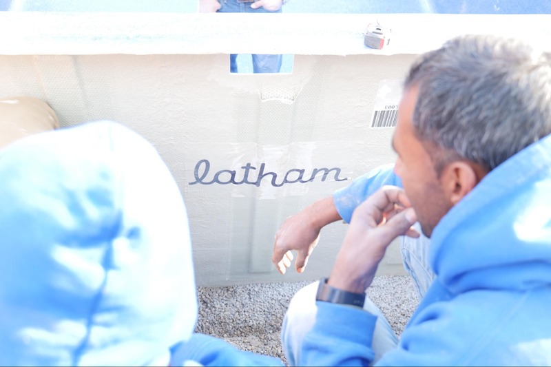 man checking the pool construction